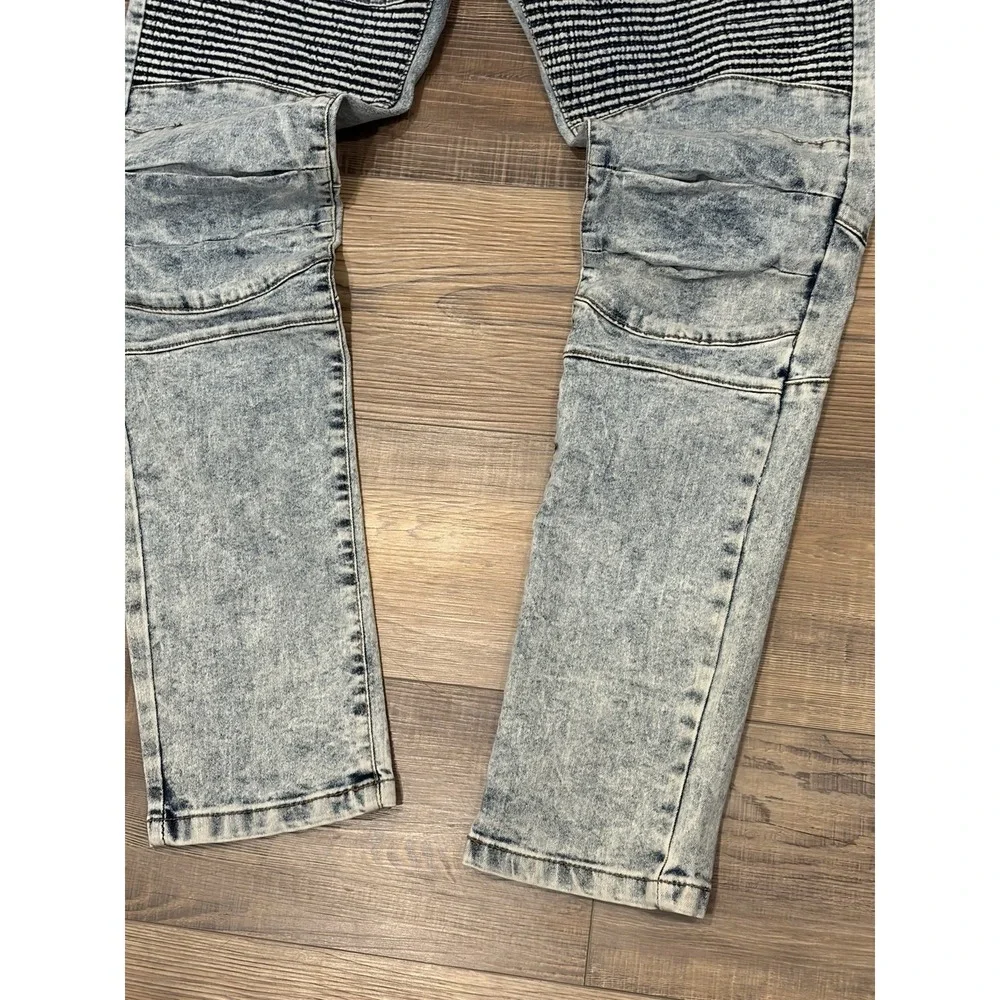 Steve's Jeans Men Size 34x32 Acid Wash Street Wear Moto Biker Striaght Mid Rise